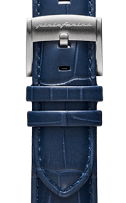 Genuine Italian Leather 22mm Dress Watch Strap – Dark Blue - Rose Gold Buckle -