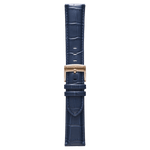 Pininfarina Genuine Italian Leather 22mm Dress Watch Strap – Dark Blue - Rose Gold Buckle -