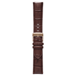 Pininfarina Genuine Italian Leather 22mm Dress Watch Strap – Dark Brown - Rose Gold Buckle -