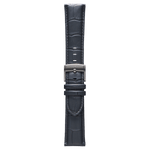 Genuine Italian Leather 22mm Dress Watch Strap - Dark Grey -